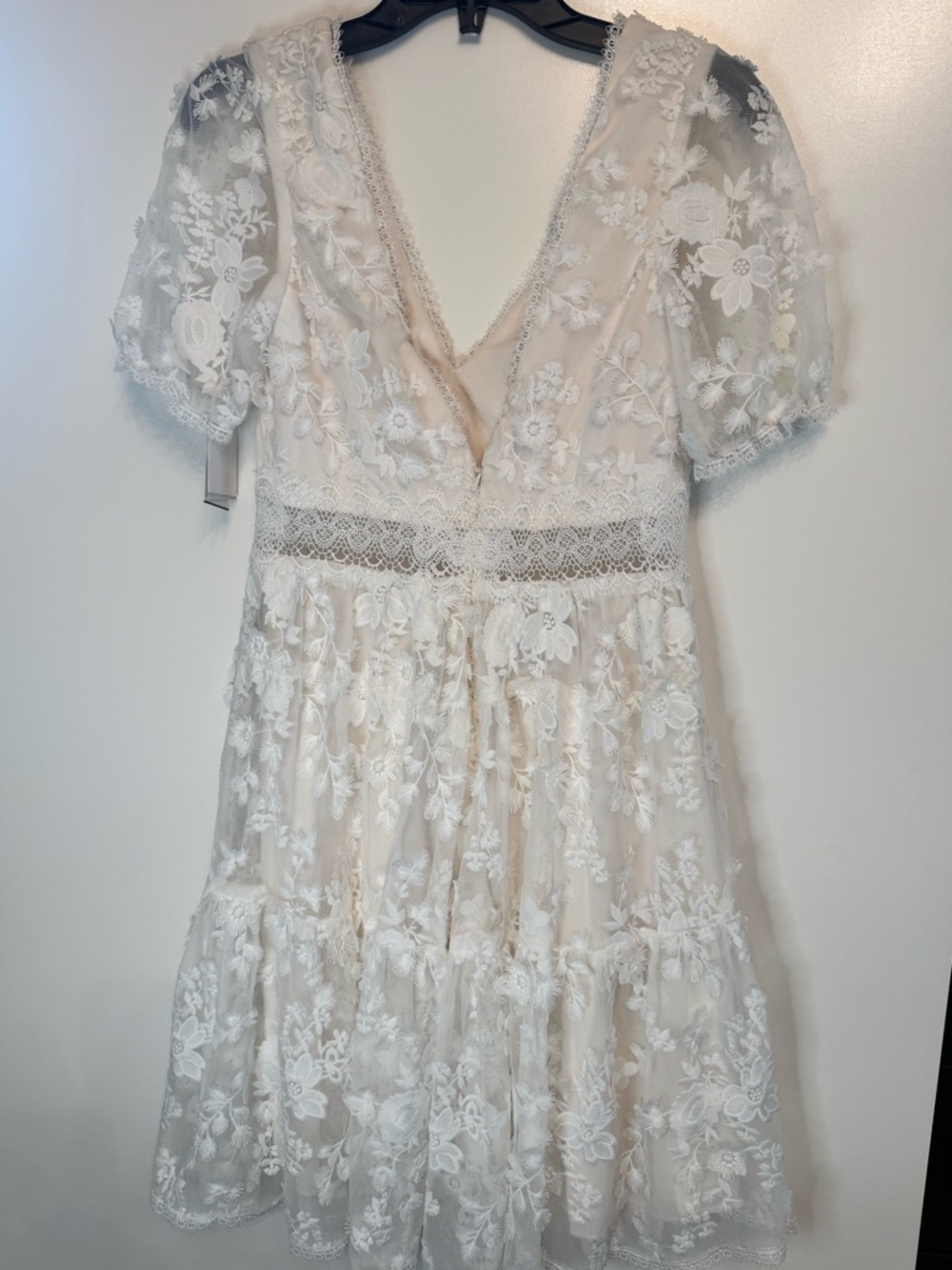 DB Studio NWT White Floral Lace Dress 6 Graduation Bridal Shower Cottagecore - Picture 3 of 5
